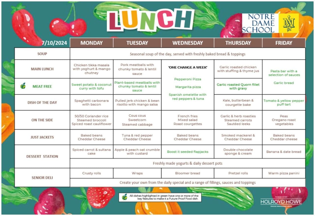 Lunches Menu Oct 4