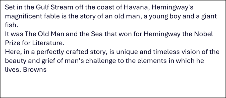 Hemingway - The Old Man and The Sea text