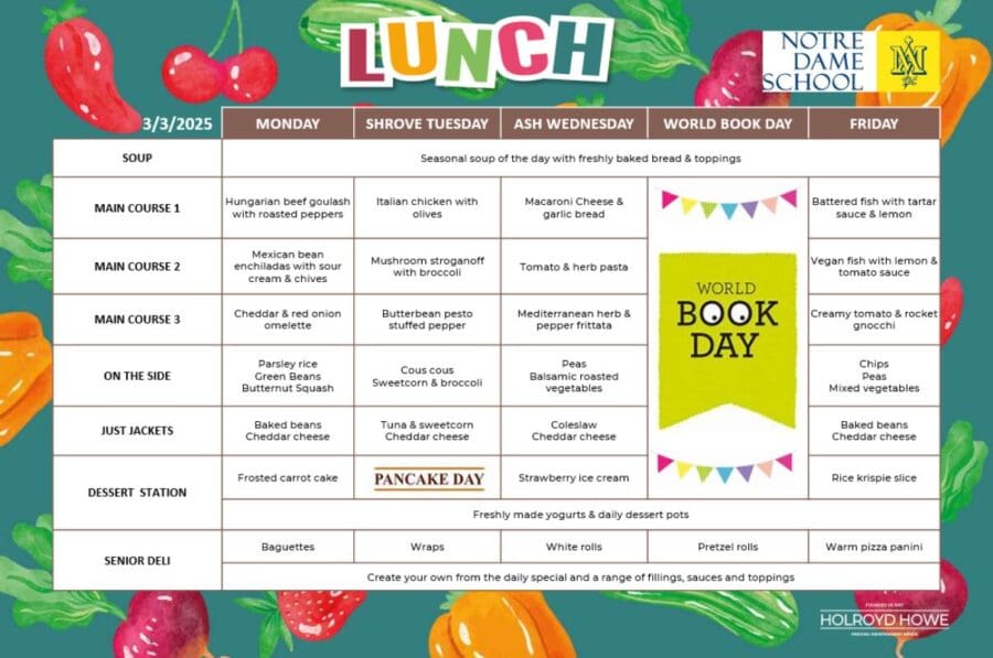 School Lunch Menu March 3