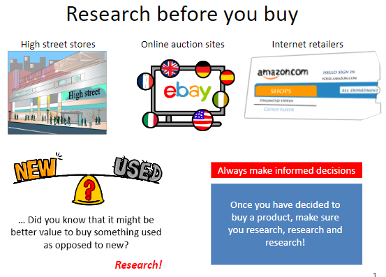 Y6 Financial Literacy Club - Research Before you buy