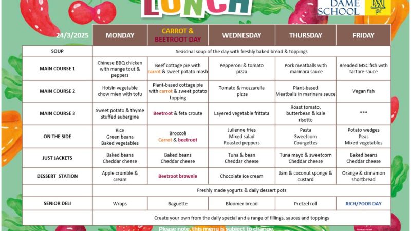 Lunch Menu March 24