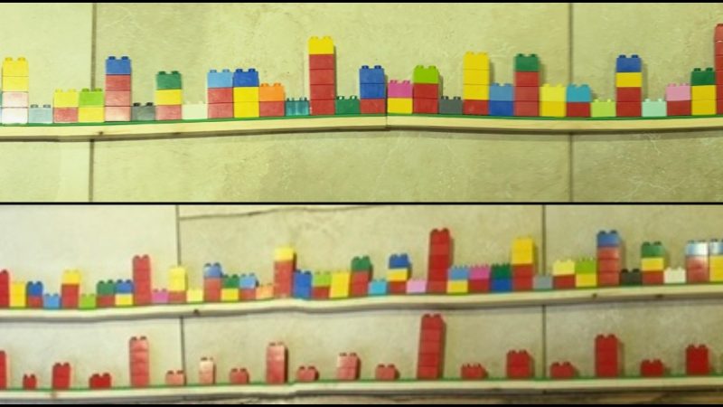 duplo model showing prime factorisation to 100