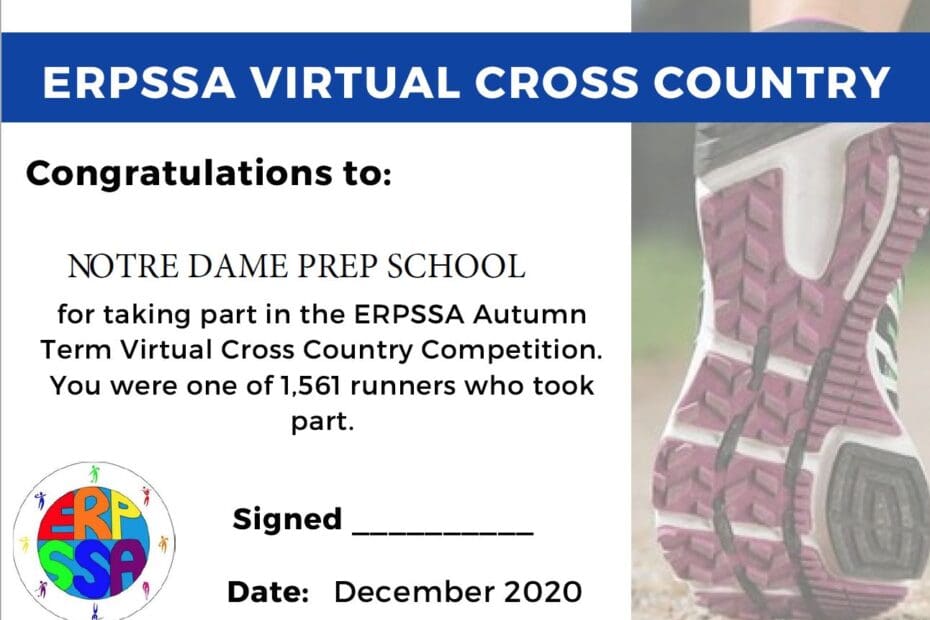 ERPSSA Virtual Cross Country Certificate