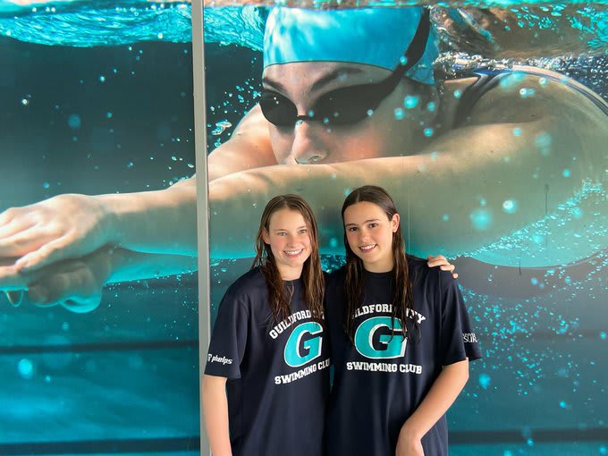 Smith sisters at SE Regional Swimming Championships May 2022