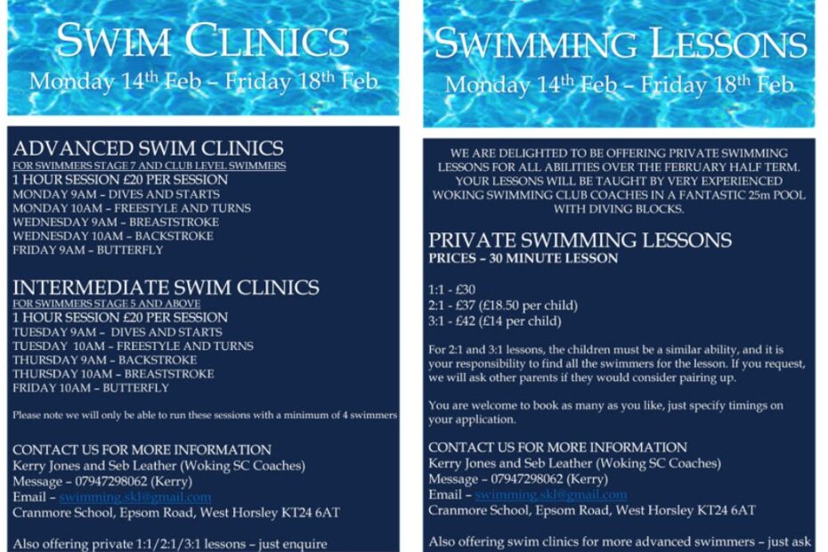 Swimming Lessons and Clinics