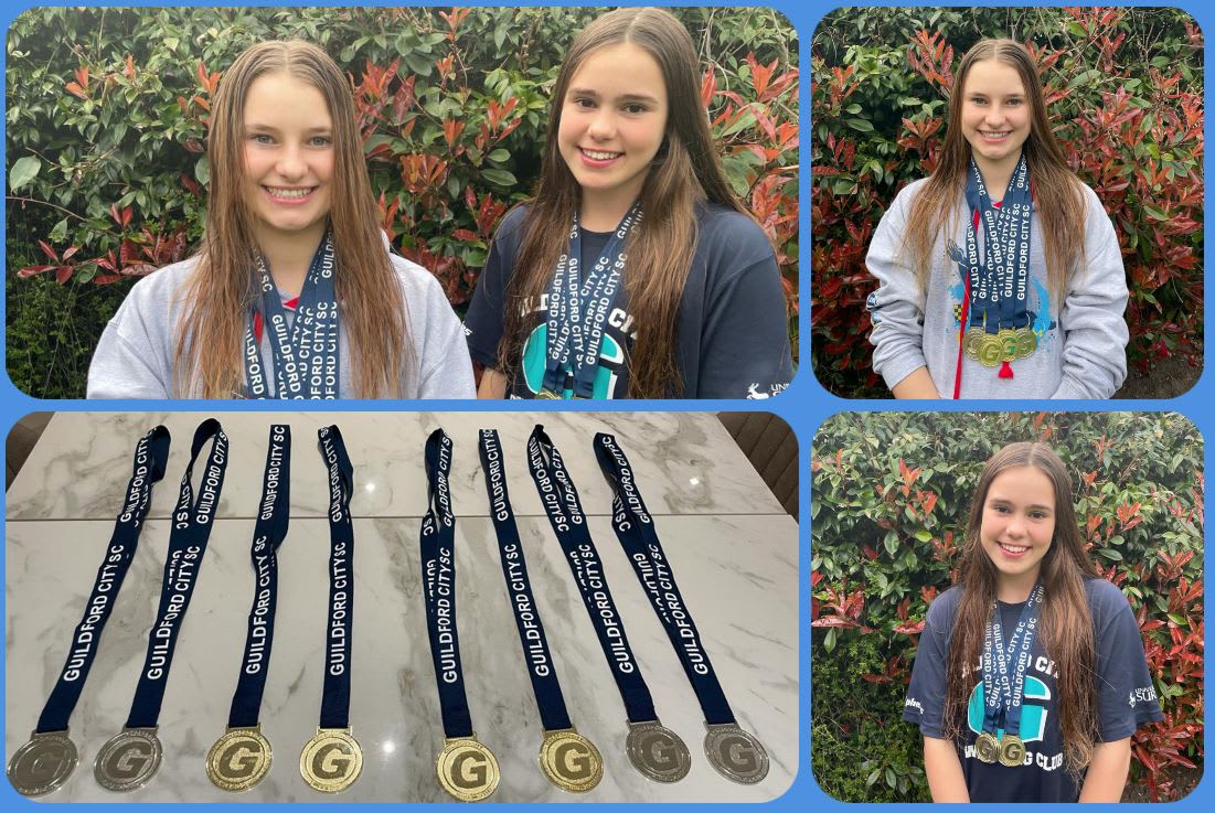 Swimming Medals for Smith Sisters at Guildford City Regionals